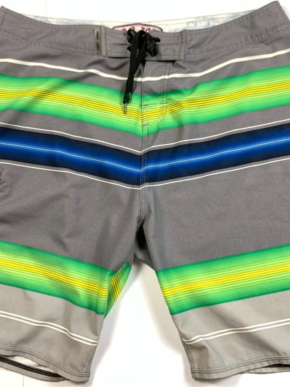 Ron Jon White Board Shorts with Orange & Black Logo